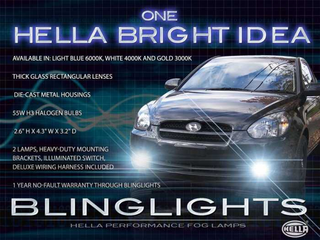 2006 2007 2008 2009 2010 2011 Hyundai Brio Xenon Fog Lamps Driving Lights Foglamps kit