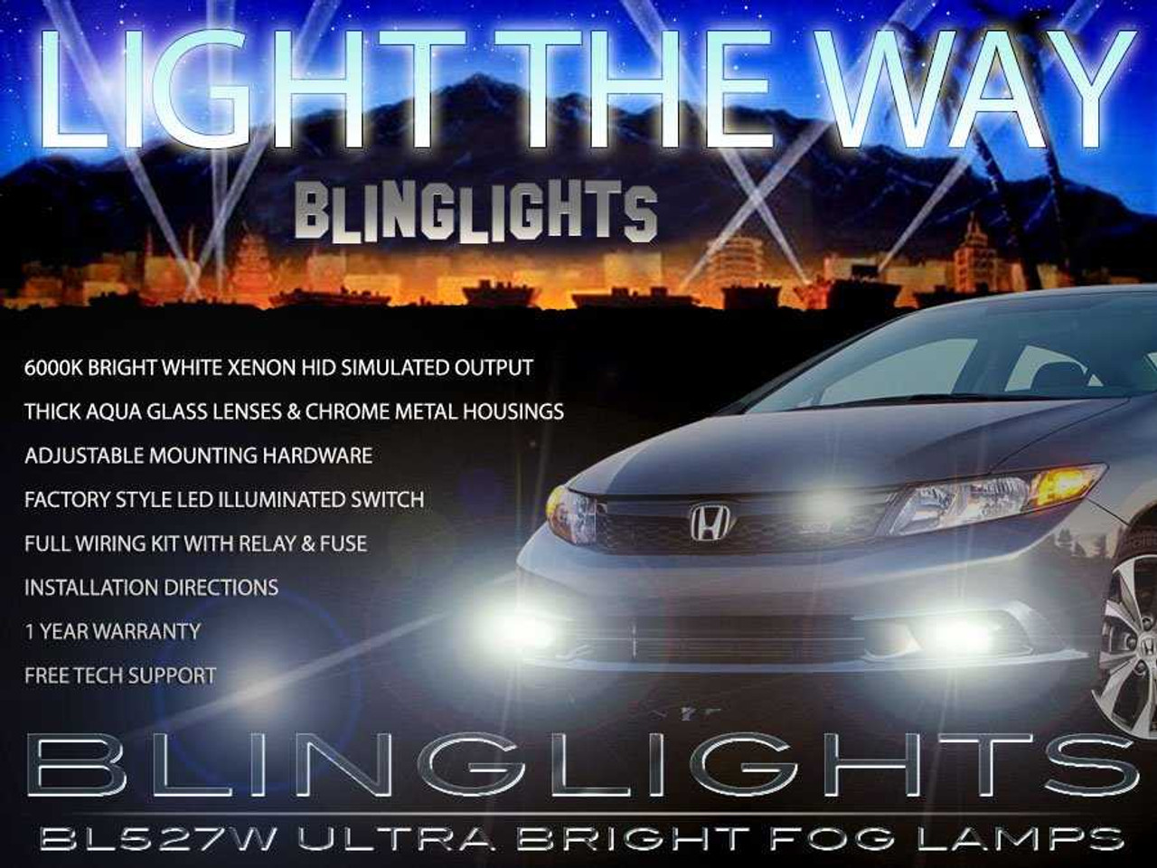 2012 2013 2014 2015 Honda Civic Si Fog Lamps Lights Kit