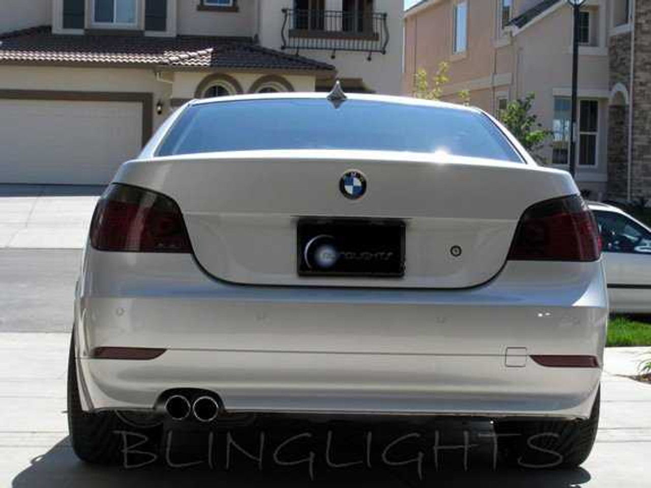 BMW 5-Series E60 E61 Tinted Tail Lamp Light Overlays Kit Smoked Protection Film