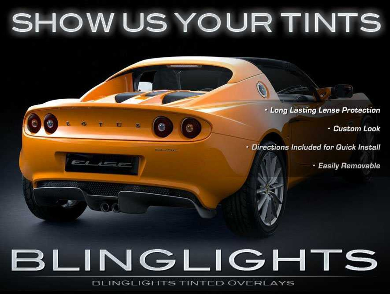 Lotus Exige Smoke Tint Tail Light Lamp Film Overlay Kit Taillamps Taillights Protection