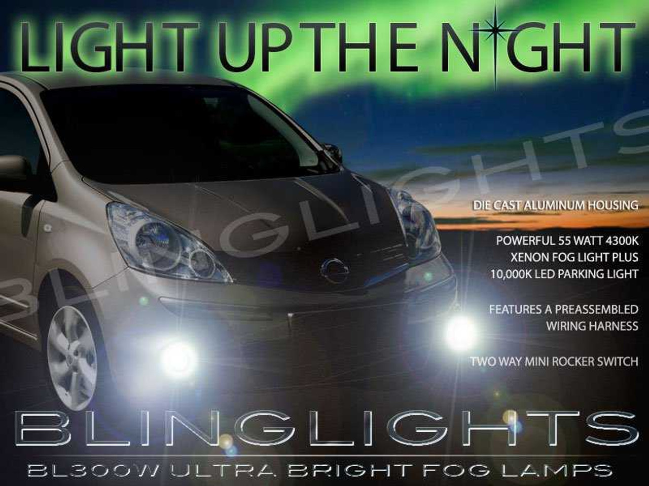Fog Lights Lamps for 2005-2013 Nissan Note