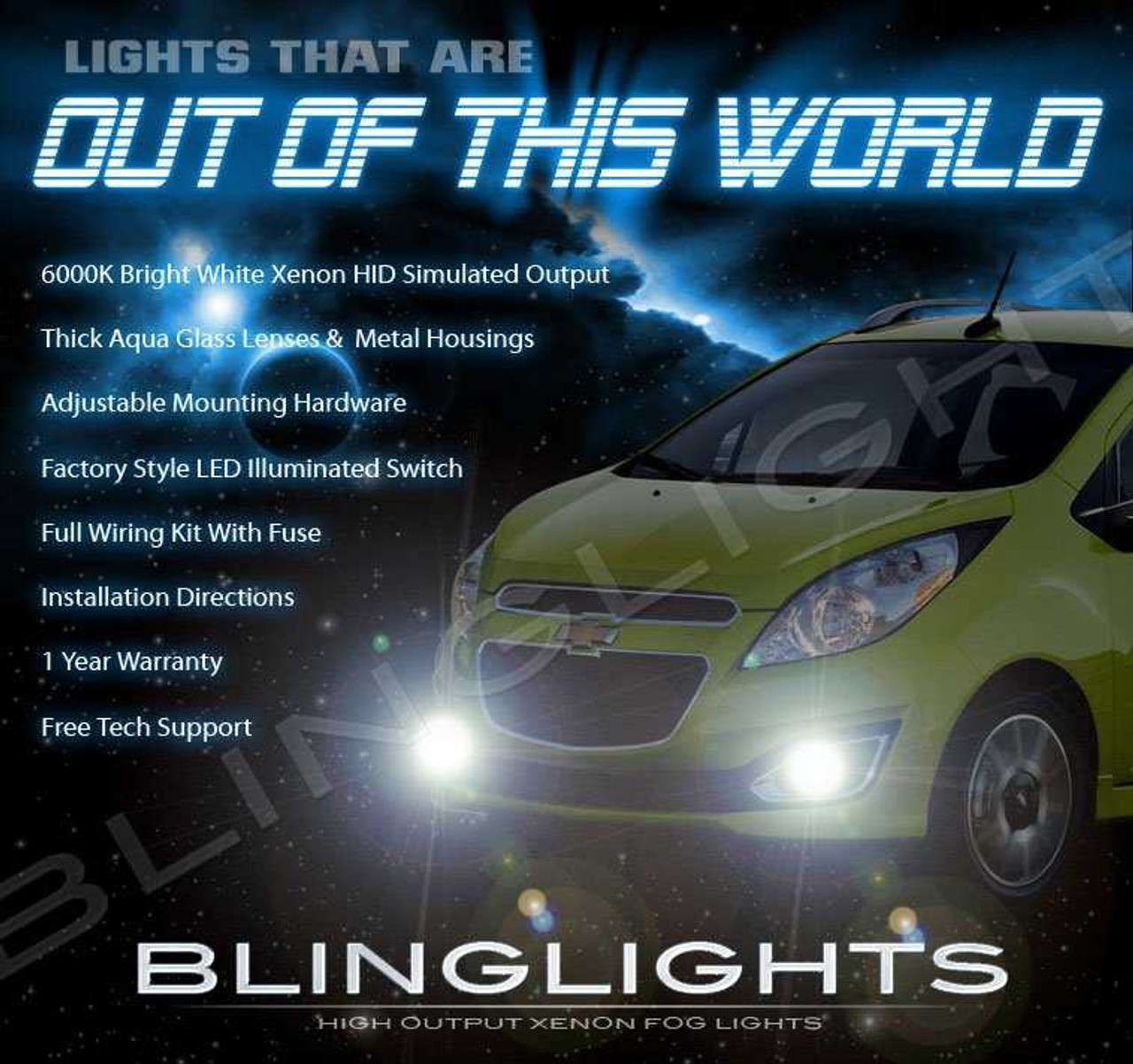 Angel Eye Halo Fog Lights for 2013 2014 2015 Chevrolet Spark