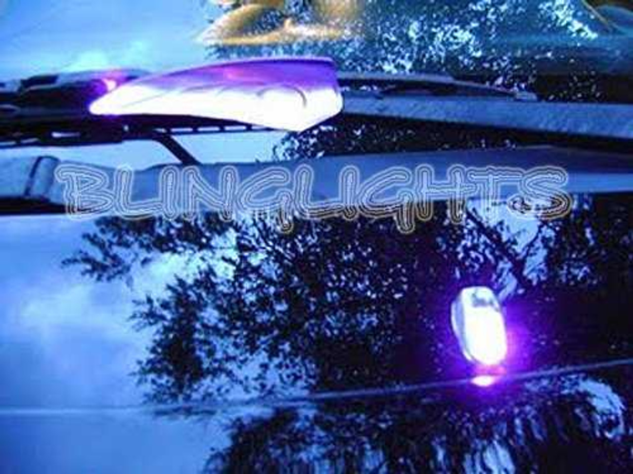 Kia Rondo White LED Strobe Lamps Hood Sprayer Lights Strobes Windshield Bonnet Washers Kit