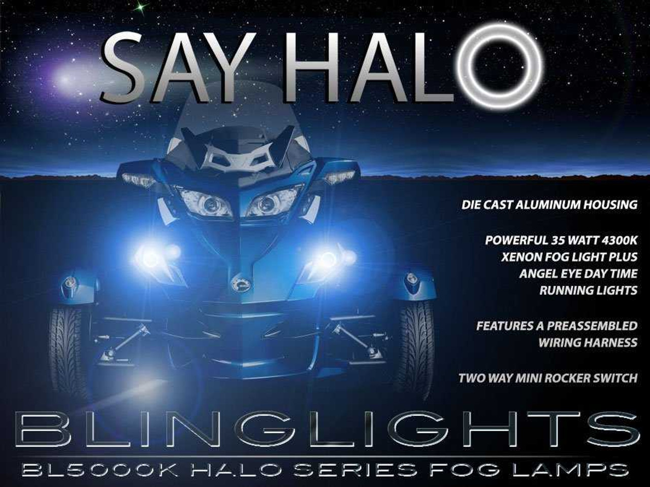 BlingLights Brand LED Halo Fog Driving Lights for Can-Am Spyder (all models)