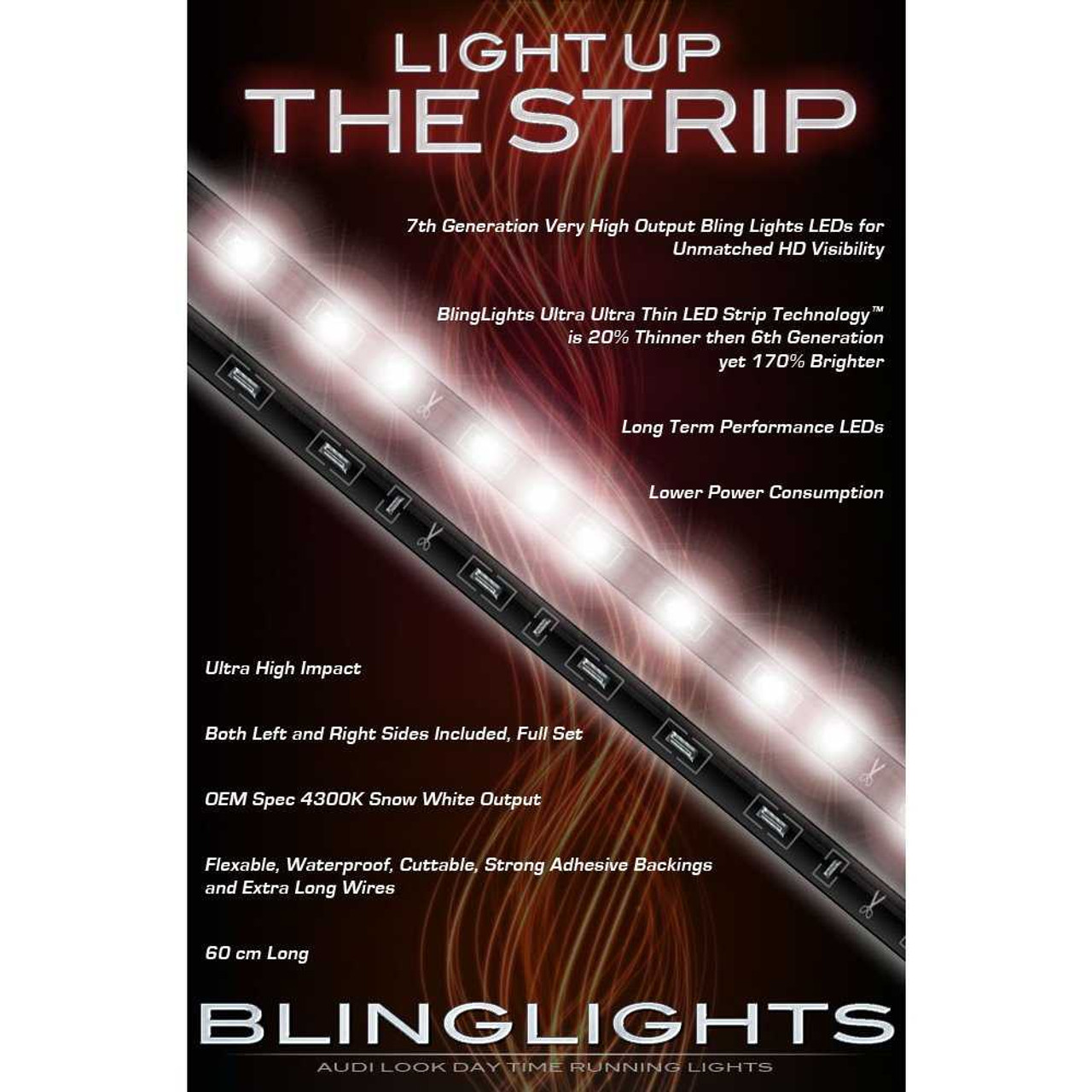 2010 2011 2012 Triumph Sprint GT ST 1050 LED DRLs Strips Headlamp Headlight Day Time Running Lights
