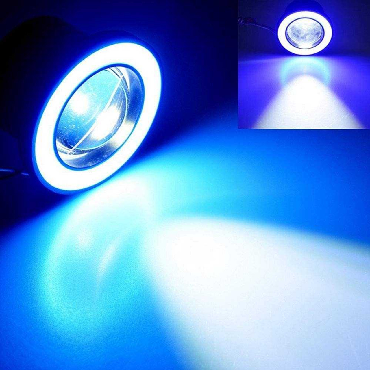 Blue Halo Angel Eye Fog Lights Driving Lamps for Buell 1125R