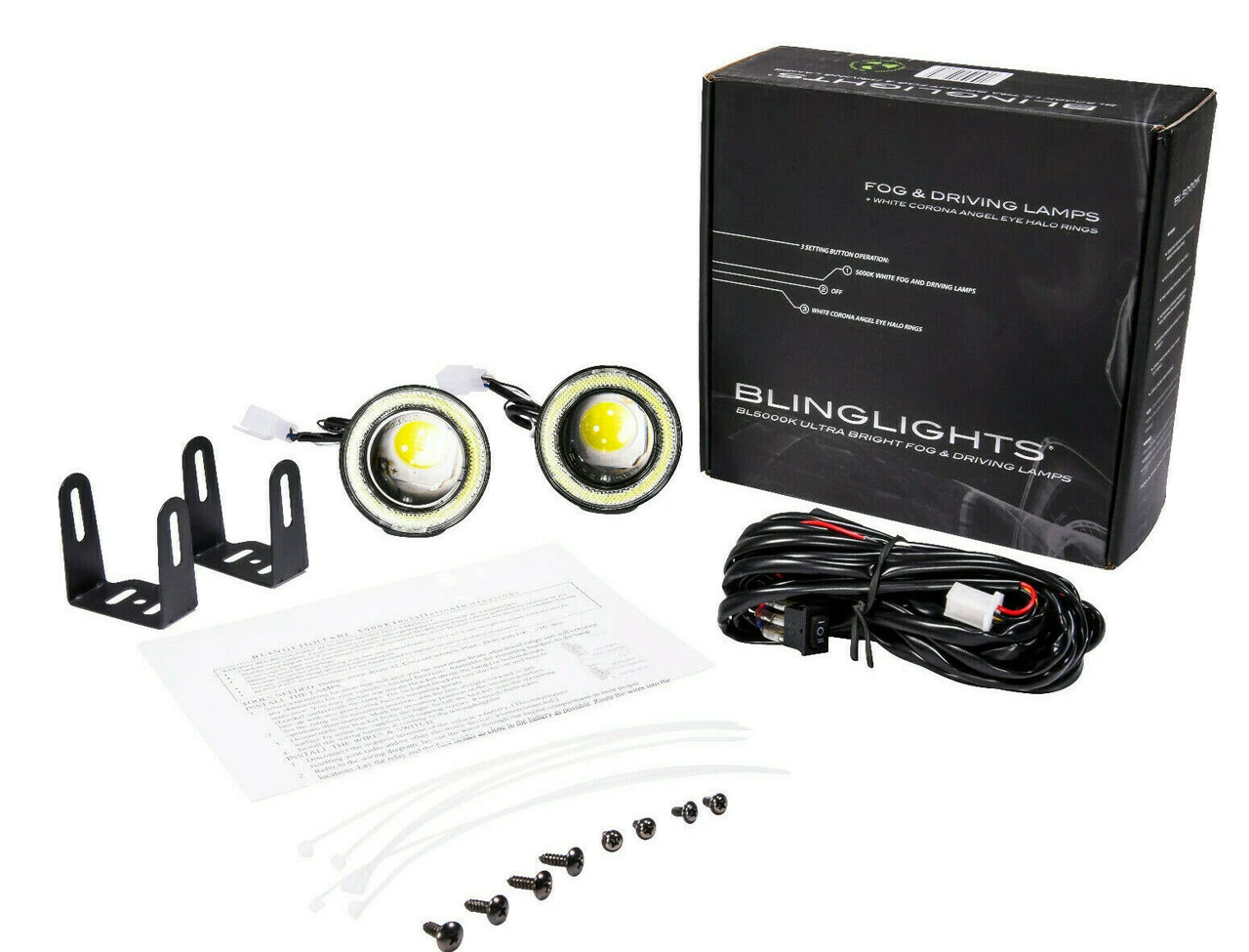 White Led Halo Fog Light kit Driving Lamps For Yamaha FJR 1300 FJR1300