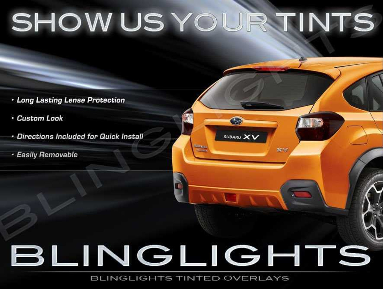 BlingLights Brand Tinted Taillight Film Covers for 2013-2017 Subaru XV Crosstrek