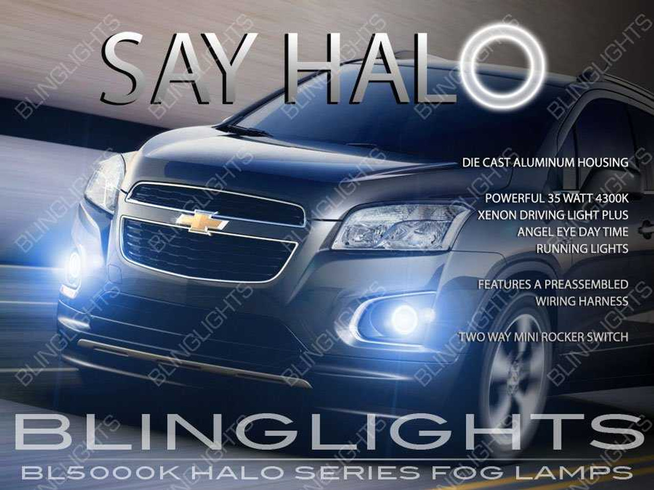 BlingLights Brand Halo Fog Lights for 2013 2014 2015 2016 Chevrolet Trax