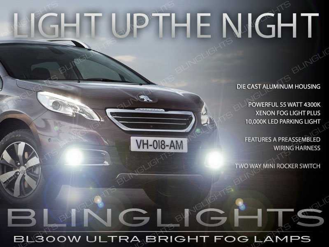 2014 2015 Peugeot 2008 Xenon Fog Lamp Driving Light Kit