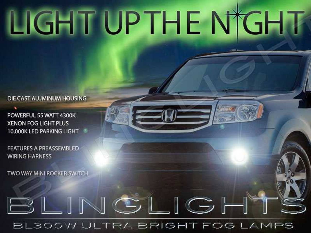 BlingLights Brand Fog Lights Compatible With 2012 2013 2014 2015 Honda Pilot