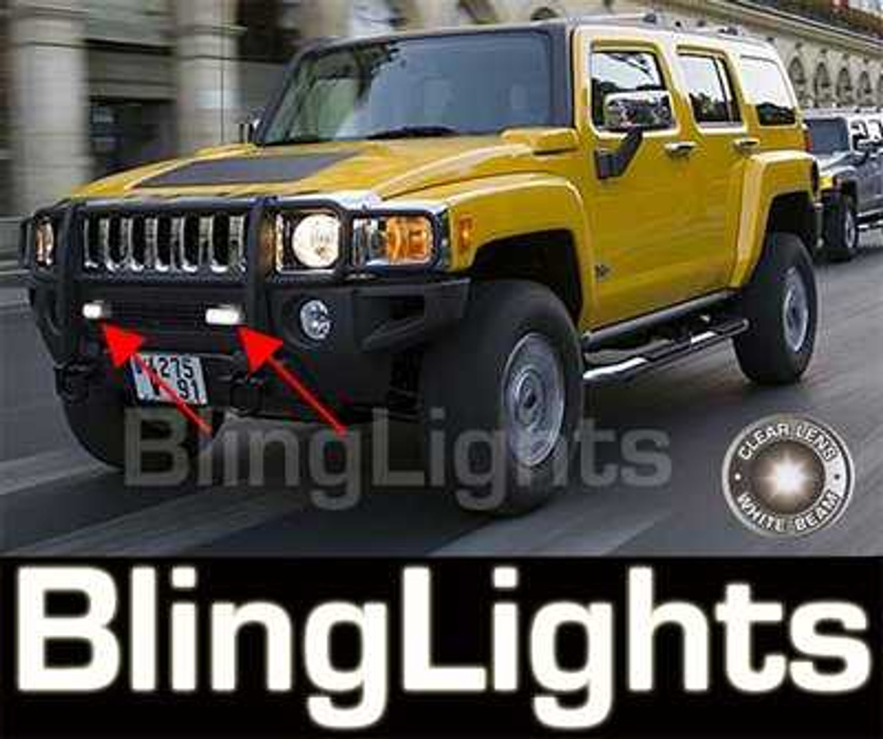 BlingLights Brand Grille Driving Lights for 2006-2010 Hummer H3 h3t h3x alpha