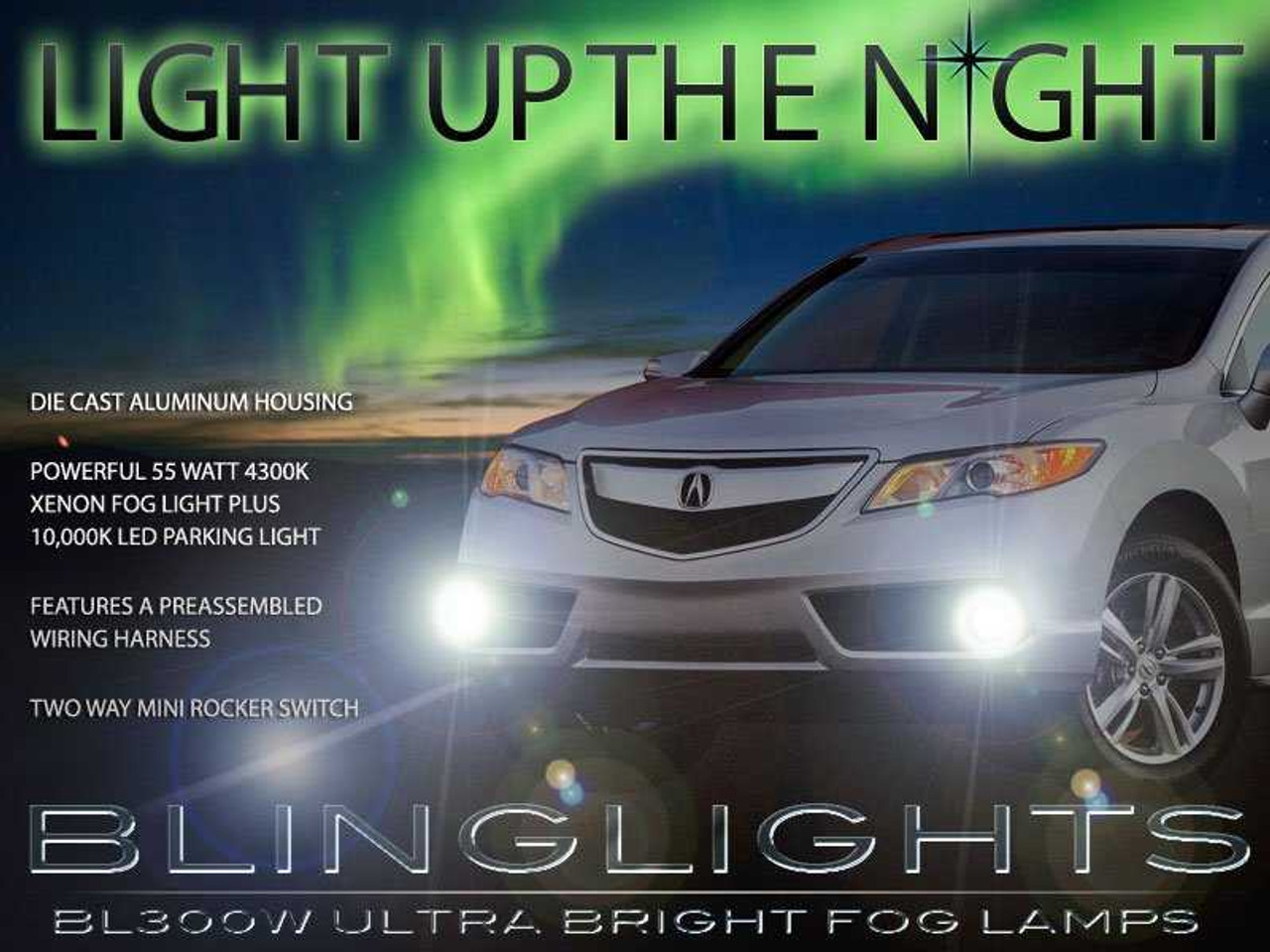 Fog Lights Lamps for 2013 2014 2015 Acura RDX