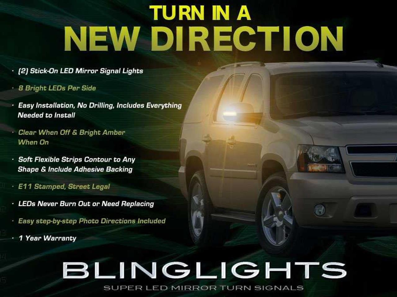 Chevrolet Suburban LED Side Mirror Turnsignal Lights GMT400 GMT800 GMT900