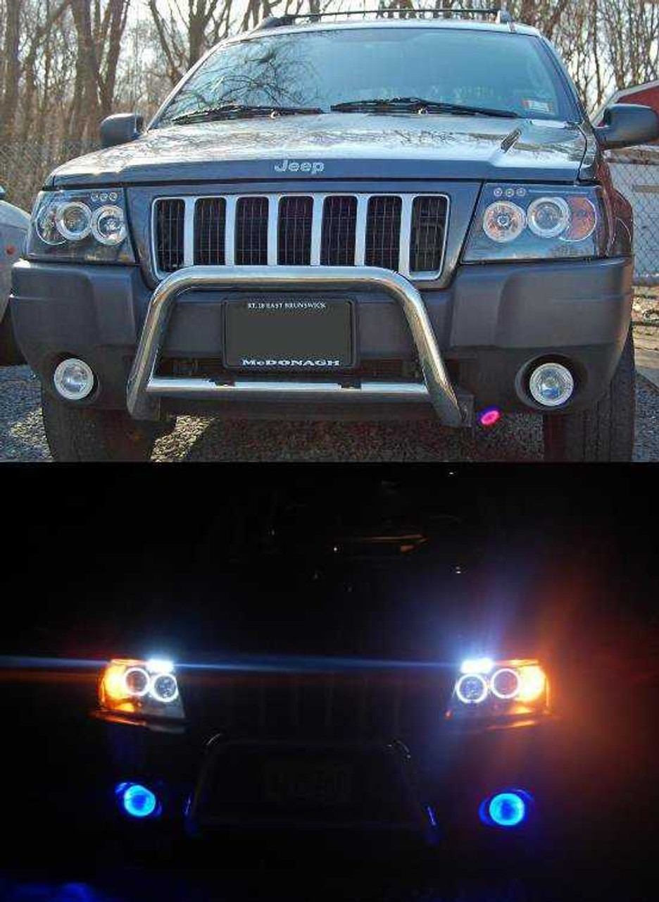 LED Halo Fog Lights for 1999 2000 2001 2002 2003 2004 Jeep Grand Cherokee