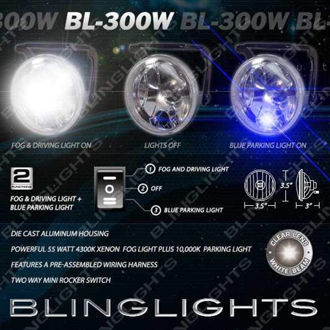 BlingLights Brand Fog Lamps Lights Kit for 2017 2018 2019 2020 Honda Ridgeline