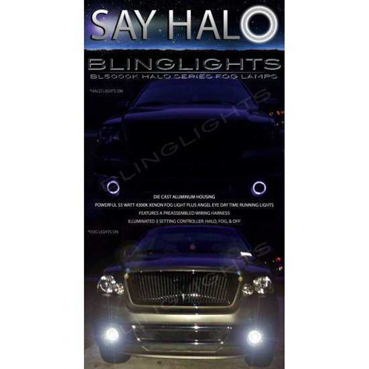 BlingLights Brand LED Halo Fog Lights for 2004-2008 Ford F-150 F150