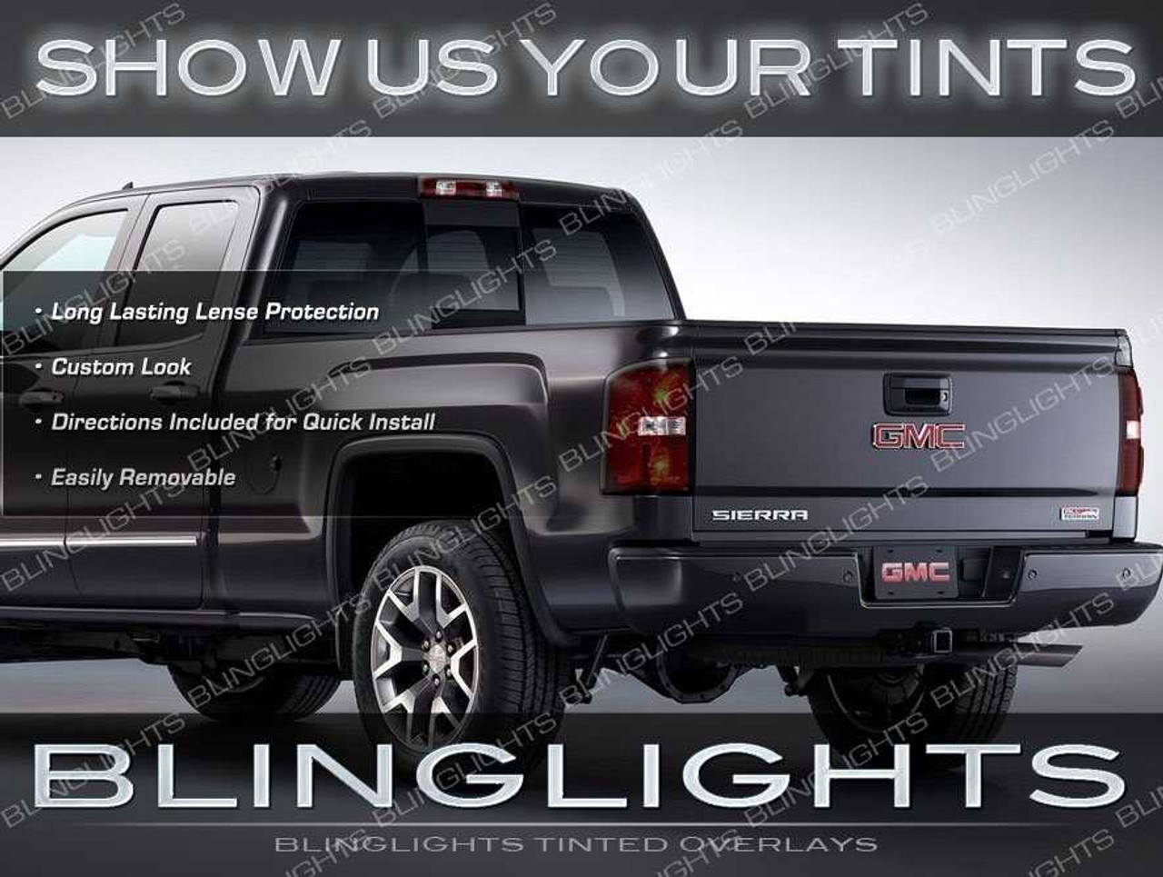 Chevrolet Silverado Tinted Tail Lamps Lights Overlays Kit Smoked Film Protection Chevrolet