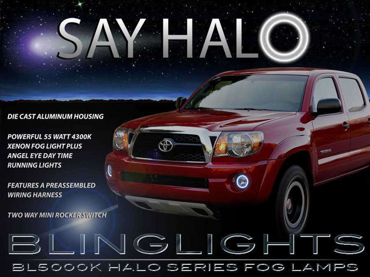 BlngLights Brand LED Halo Fog Lights for 2005-2011 Toyota Tacoma