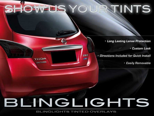 Nissan Versa Hatch Tinted Tail Lamp Light Overlays Smoked Film Protection Kit