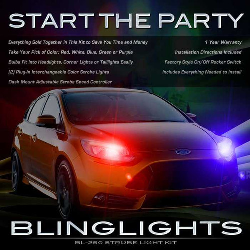 Ford Focus Police Strobes Pursuit Lights for Headlamps Headlights Head Lamps Strobe Light Kit