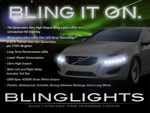 Volvo V60 LED DRL Light Strips for Headlamps Headlights Head Lamps Day Time Running Strip Lights