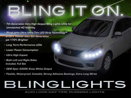 Nissan Versa LED DRL Head Lamp Light Strips Day Time Running Kit