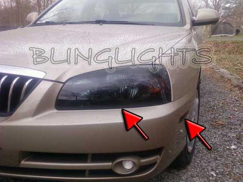 2004-2006 Hyundai Elantra Smoked Tinted Head Lamp Lights Overlays Film Protection