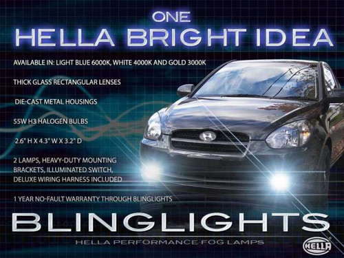 2006 2007 2008 2009 2010 2011 Hyundai Accent Xenon Fog Lamps Driving Lights Foglamps Foglights Kit