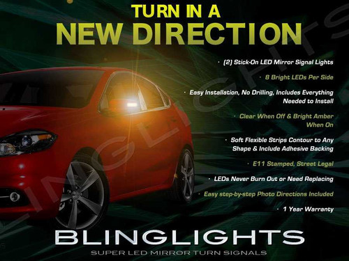Dodge Dart LED Side Mirror Lights Turn Signal Lamp Kit Pair Dodge Dart LED Side Mirror Lights Turn Signal Lamp Kit Pair
