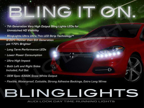 Dodge Dart LED DRL Light Strips for Headlamps Headlights Head Lamps Day Time Running Lights