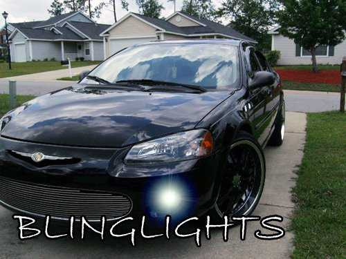 2001 2002 2003 Chrysler Sebring Sedan Blue LED Fog Lamps Driving Lights Foglamps Foglights Kit