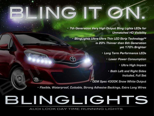 Toyota Yaris LED DRL Light Strips for Headlamps Headlights Day Time Running Lamps