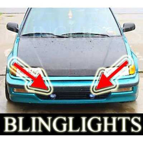 Fog Lamps Lights for 1989 1990 1991 Honda Civic Si Hatchback