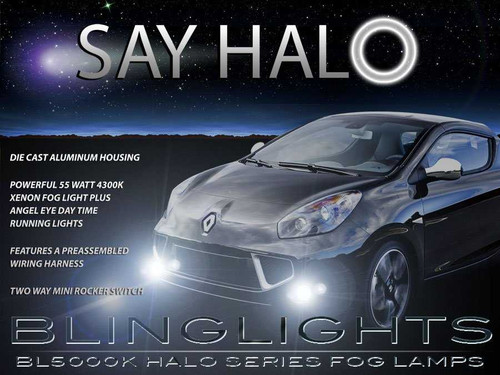 Blue Halo Angel Eye Fog Lights for 2011 2012 2013 2014 Renault Wind