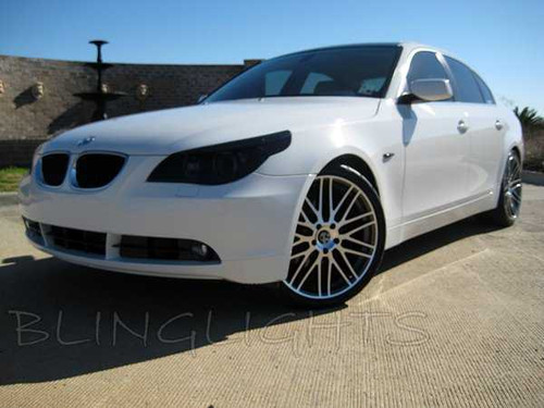 BMW 5-Series E39 E60 E61 F10 F11 Tinted Smoked Headlamps Headlights Protection Overlays Film