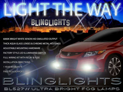 2012 2013 2014 2015 Honda Civic Fog Lamps Driving Lights Kit