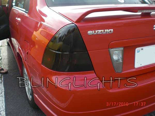 Suzuki Aerio Sedan Tinted Smoked Taillamps Taillights Tail Lamps Lights Protection Overlays