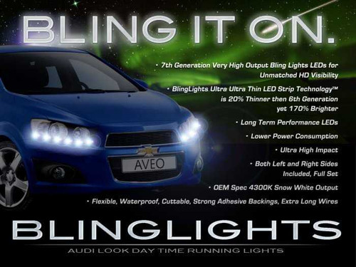 Holden Barina LED DRL Light Strips for Headlamps Headlights Head Lamps Day Time Running Lights