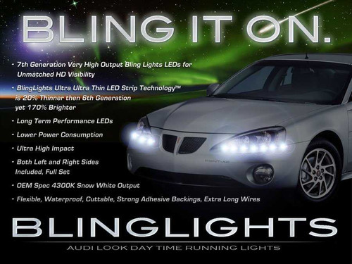 Pontiac Grand Prix LED DRL Light Strips for Headlamps Headlights Head Lamps LEDs DRLs Strip Lights