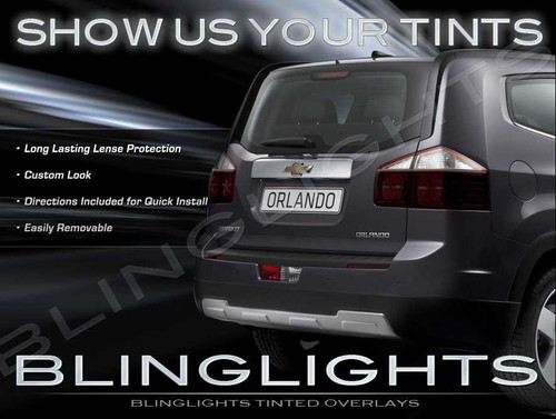 Chevrolet Orlando Smoked Tinted Protection Overlays for Taillamps Taillights Tail Lamps Lights