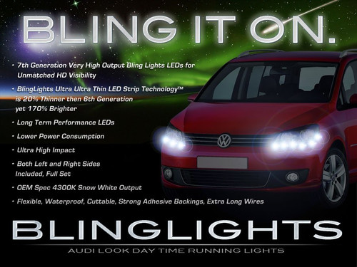 Volkswagen Touran LED Day Time Running Lights Strips Headlamps Headlights Head Lamps VW LEDs
