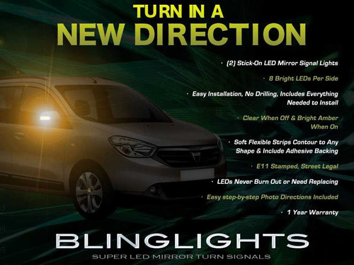 Dacia Lodgy LED Mirror Turn Signal Light Set Side Blinker Lamp Kit
