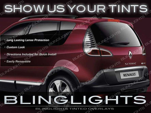 Renault Scénic Tinted Tail Lamps Lights Overlays Kit Smoked Film Protection Scenic