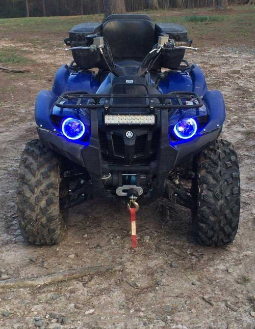 2x Blue LED Kawasaki Brute Force Addon Angel Eye Headlamp Headlight Halo Rings