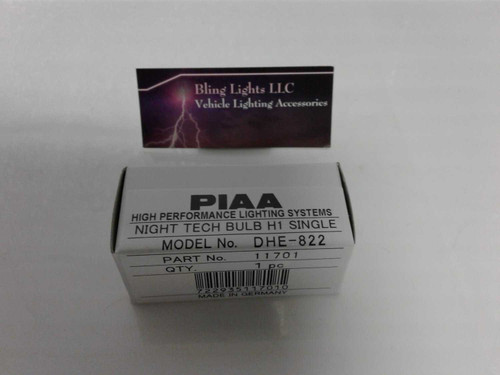 Single PIAA H1 Night Tech 3600K Xtra 55w = 110w Light Bulb ( 70185 )