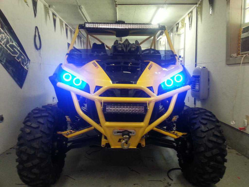 4x Blue LED Can-Am Renegade Addon Angel Eye Headlamp Headlight Halo Rings