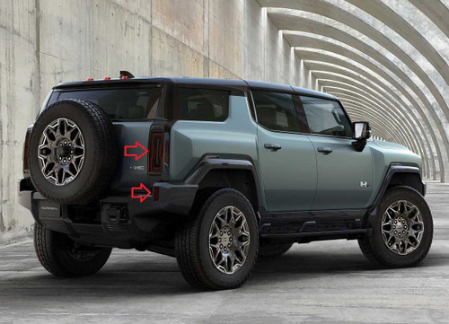 BlingLights Brand Tinted Taillight Protective Film Covers for GMC Hummer EV