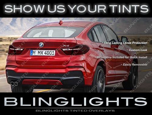 BMW X4 Smoked Taillights Overlay Covers Murdered Out Taillamps Film Kit