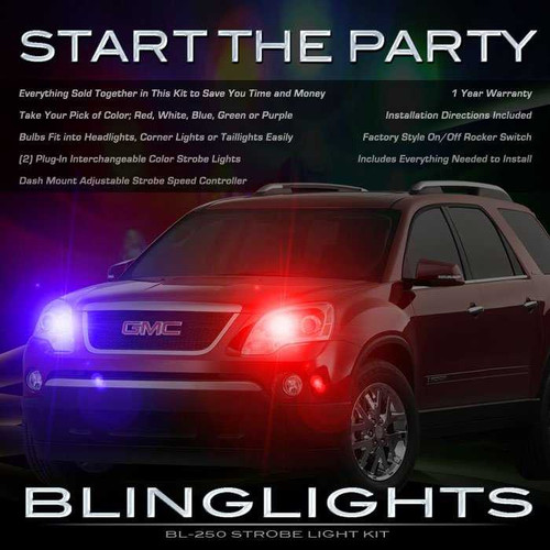 GMC Acadia Police Strobes Pursuit Lights for Headlamps Headlights Head Lamps Strobe Light Kit